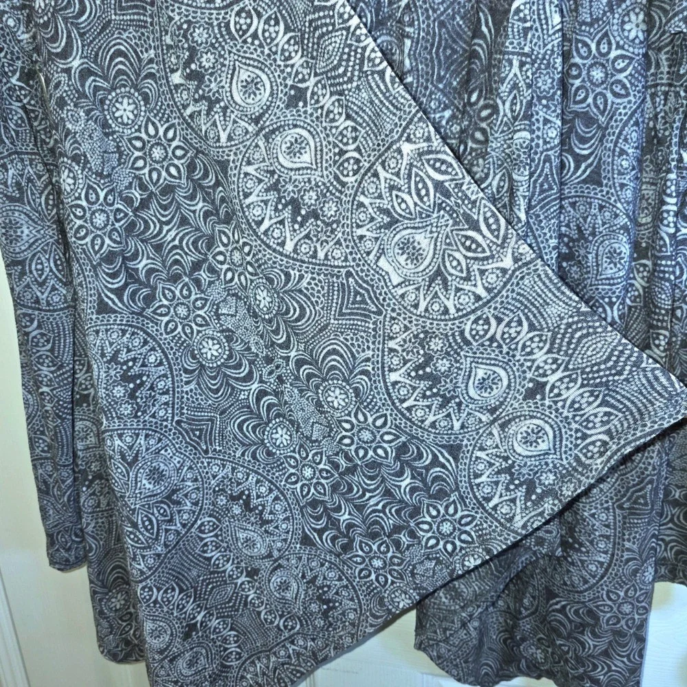 Prana Long Sleeve Open Tunic Cardigan Top Cascade Sz Large Blue Navy Waterfall - Picture 6 of 10